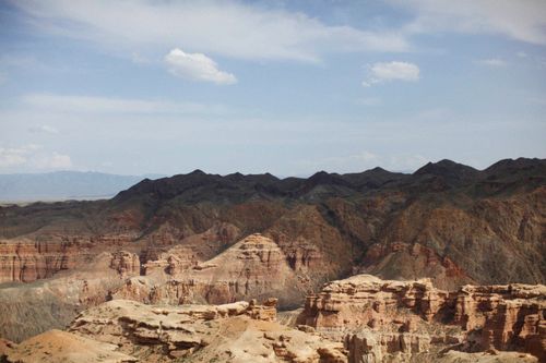 Free Explore the stunning natural formations of Charyn Canyon under a clear blue sky, perfect for nature photography. Stock Photo