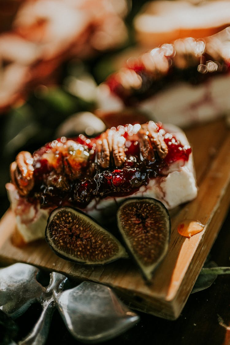 Figs And Cheese In Close Up