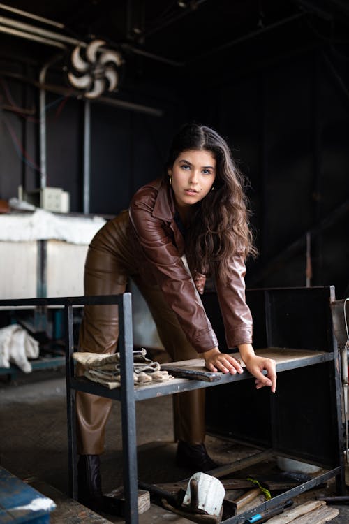 Portrait of Woman in Leather Jacket