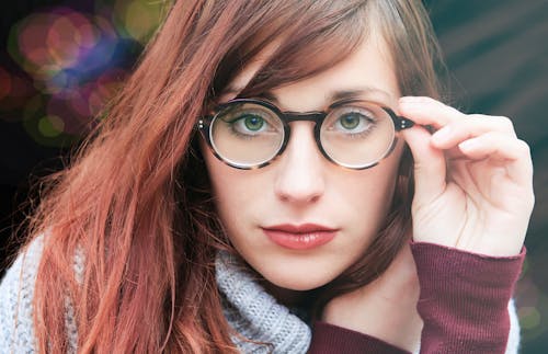 Free Woman With Brown Hair Wearing Eyeglasses Stock Photo