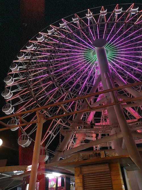 Photos gratuites de grande roue, la nuit