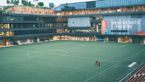 건축, 경기장, 드론으로 찍은 사진의 무료 스톡 사진