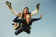 Duo of Sky Divers Falling Down