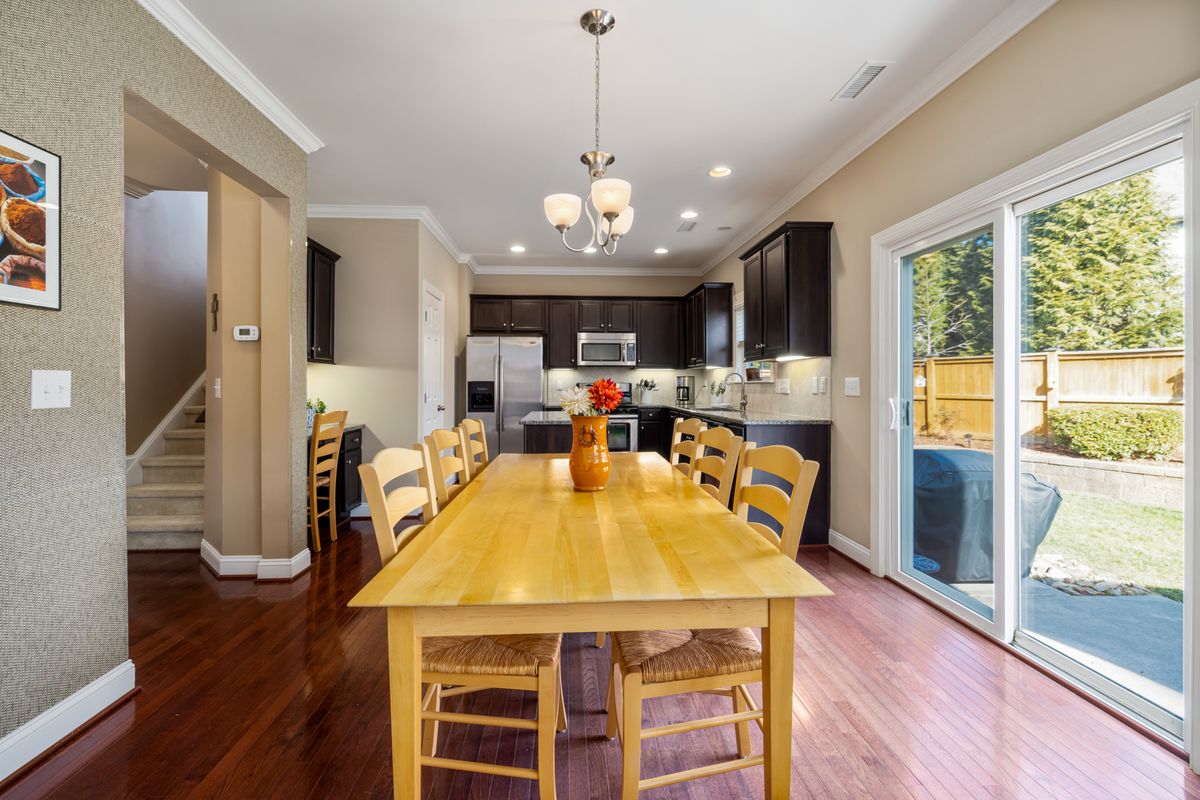 Bright kitchen and dining area