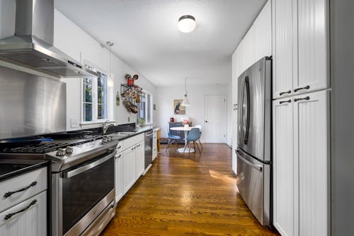 Appliances and White Cabinets in a Kitchen