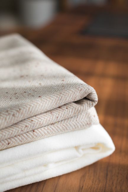 Close-up of tightly woven natural fabric