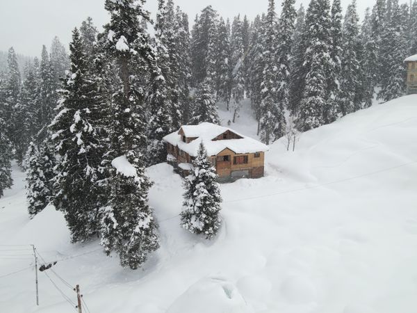 Snowy Forest Cabin Retreat jigsaw puzzle