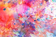 Red Blue and Green Abstract Painting