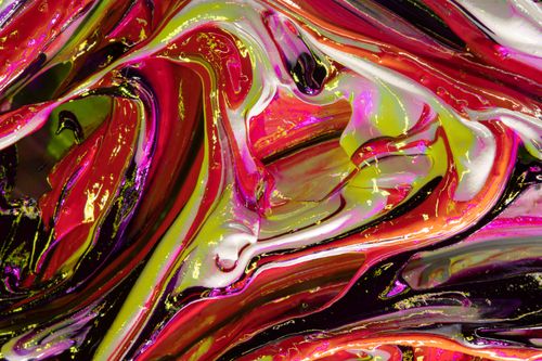 Free Colorful abstract artwork with swirling acrylic paint in vibrant hues, showcasing modern art expression. Stock Photo