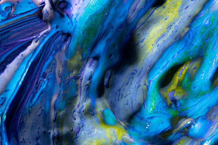 Colorful Abstract Paint In Close-up Photography