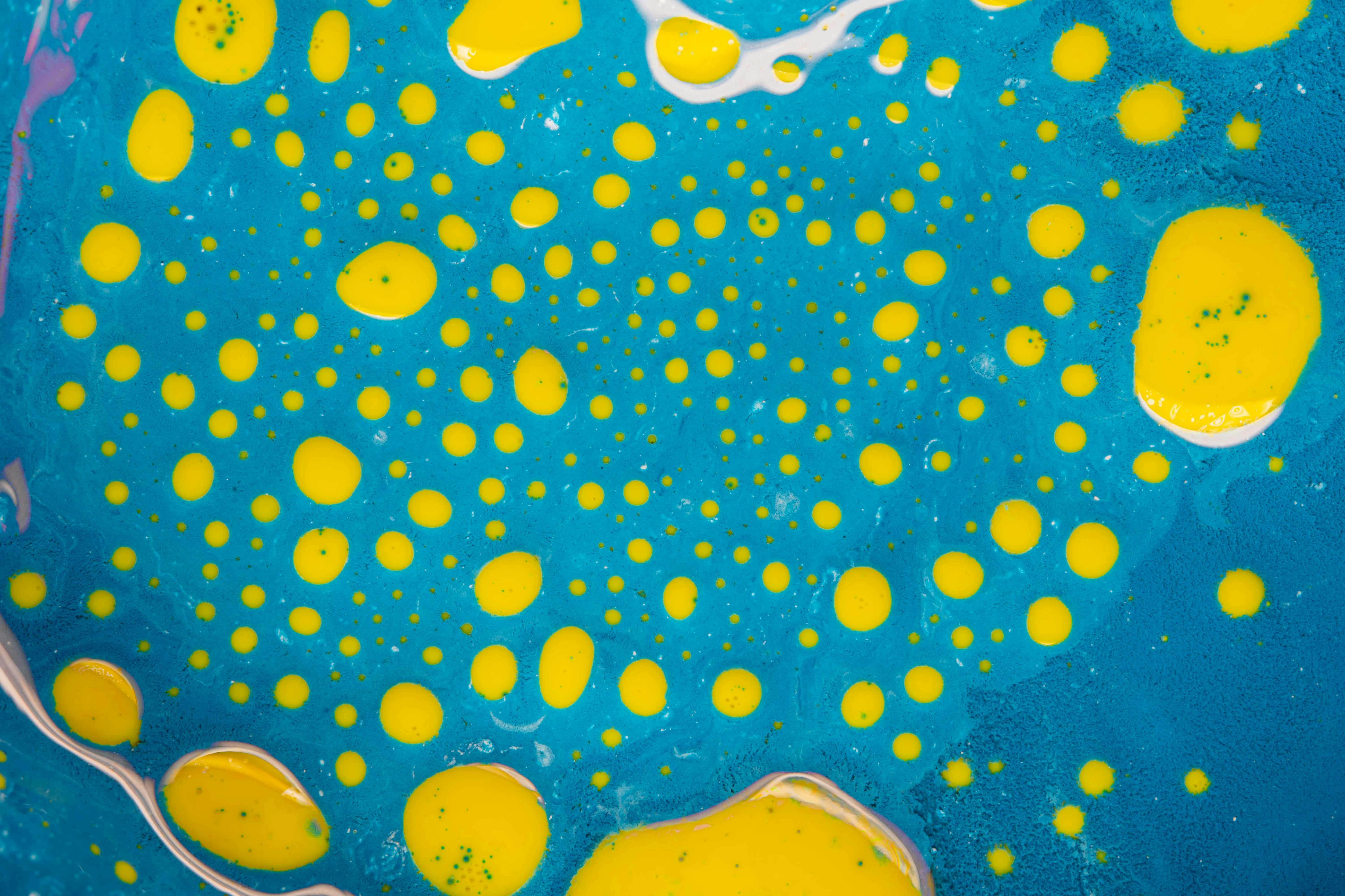 Yellow Spots on a Blue Surface · Free Stock Photo