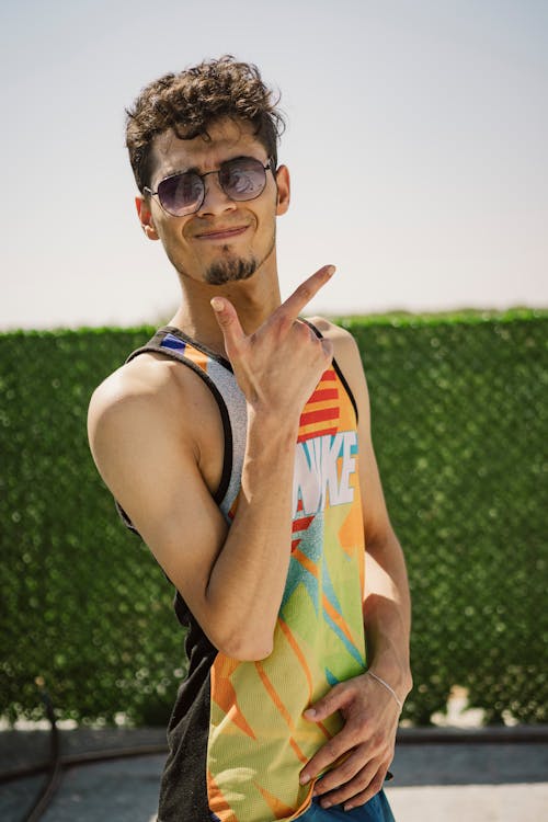 Portrait of a Man in a Tank Top Posing