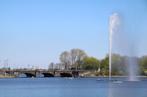 Foto stok gratis air mancur, danau alster, Hamburg