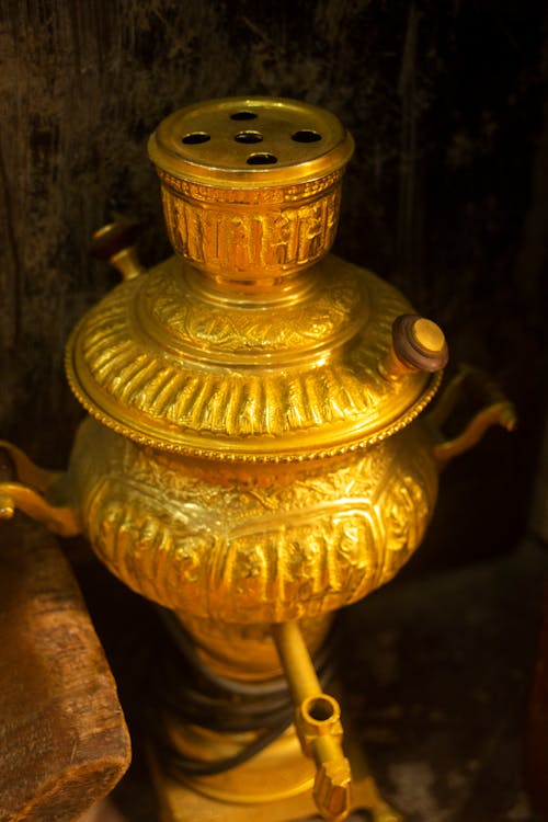 Gold plated ancient shisha hookah 