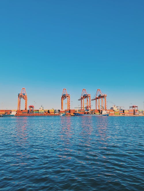 Free stock photo of cargo ship, landscape, port