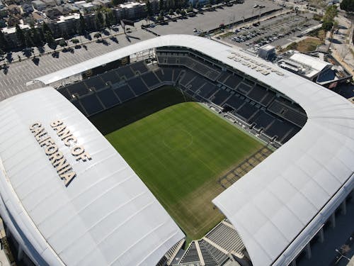 Základová fotografie zdarma na téma architektura, banc kalifornského stadionu, letecká fotografie