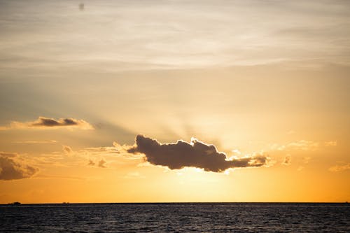 Dark Clouds Covering the Sun Above Water