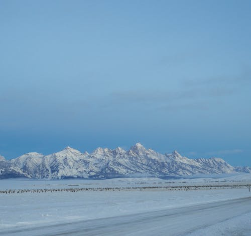 Free Grand Tetons National Park in the Winter Stock Photo