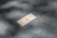 White Card on Blue Textile