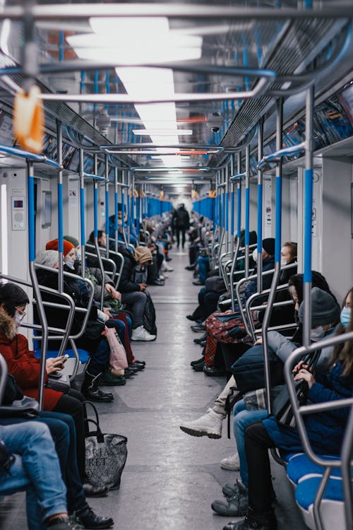 Foto stok gratis angkutan, duduk, kereta bawah tanah