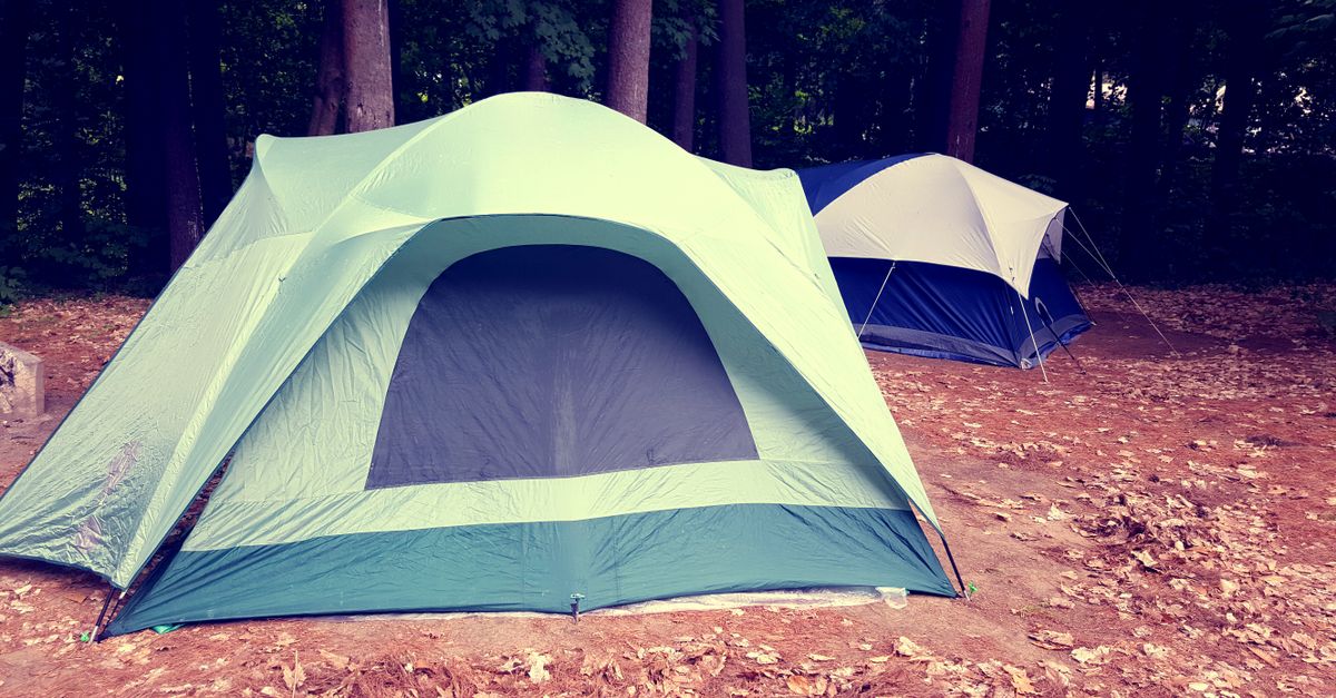 Tent pitched outdoors, representing the outdoor and camping category