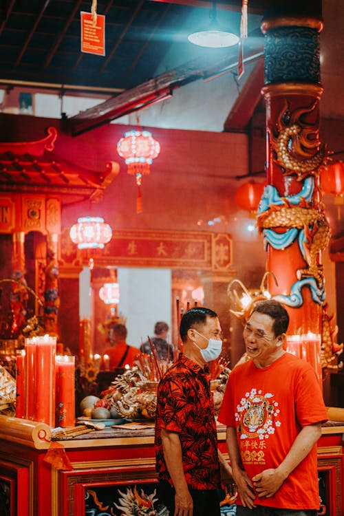 Free Celebrating Chinese New Year in a Temple Stock Photo