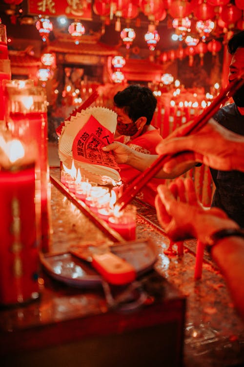 Chinese New Year Celebrations in a Temple