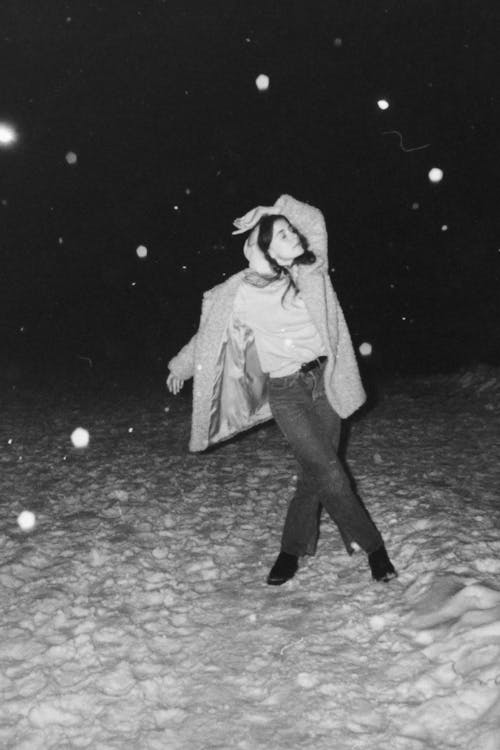 A Woman Dancing on the Snow 