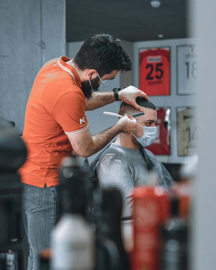 A Man Doing Haircut