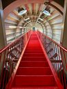 Red and White Concrete Staircase