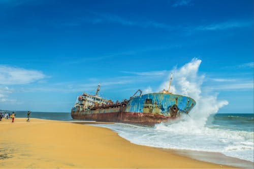 Free stock photo of blue sky, cargo ship, kerala
