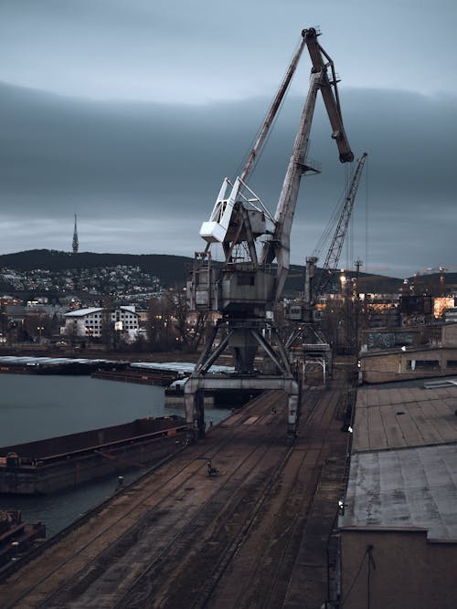 Základová fotografie zdarma na téma jeřáb, molo, portské