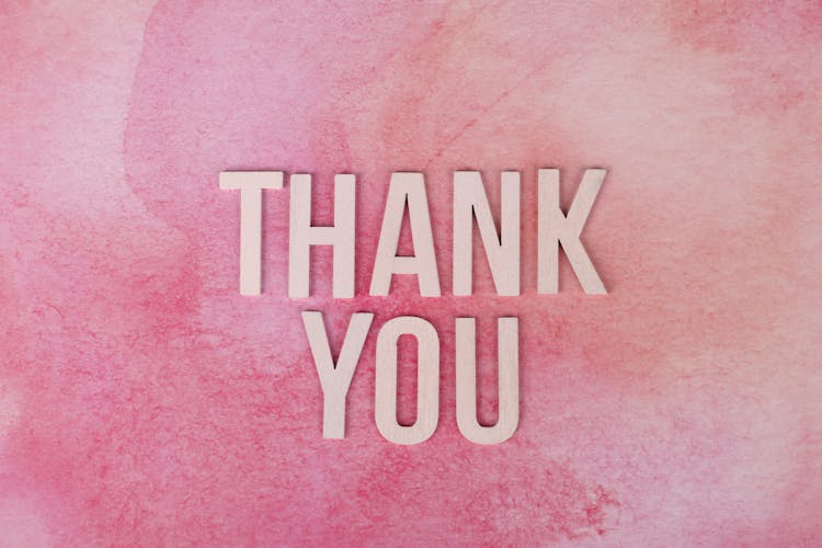 Thank You Text On Pink Surface