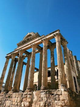 Explore the ancient Roman Temple of Diana in Mérida, an iconic landmark of Spain's rich history.