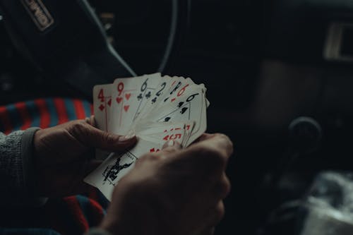 Free Hands Arranging the Cards  Stock Photo