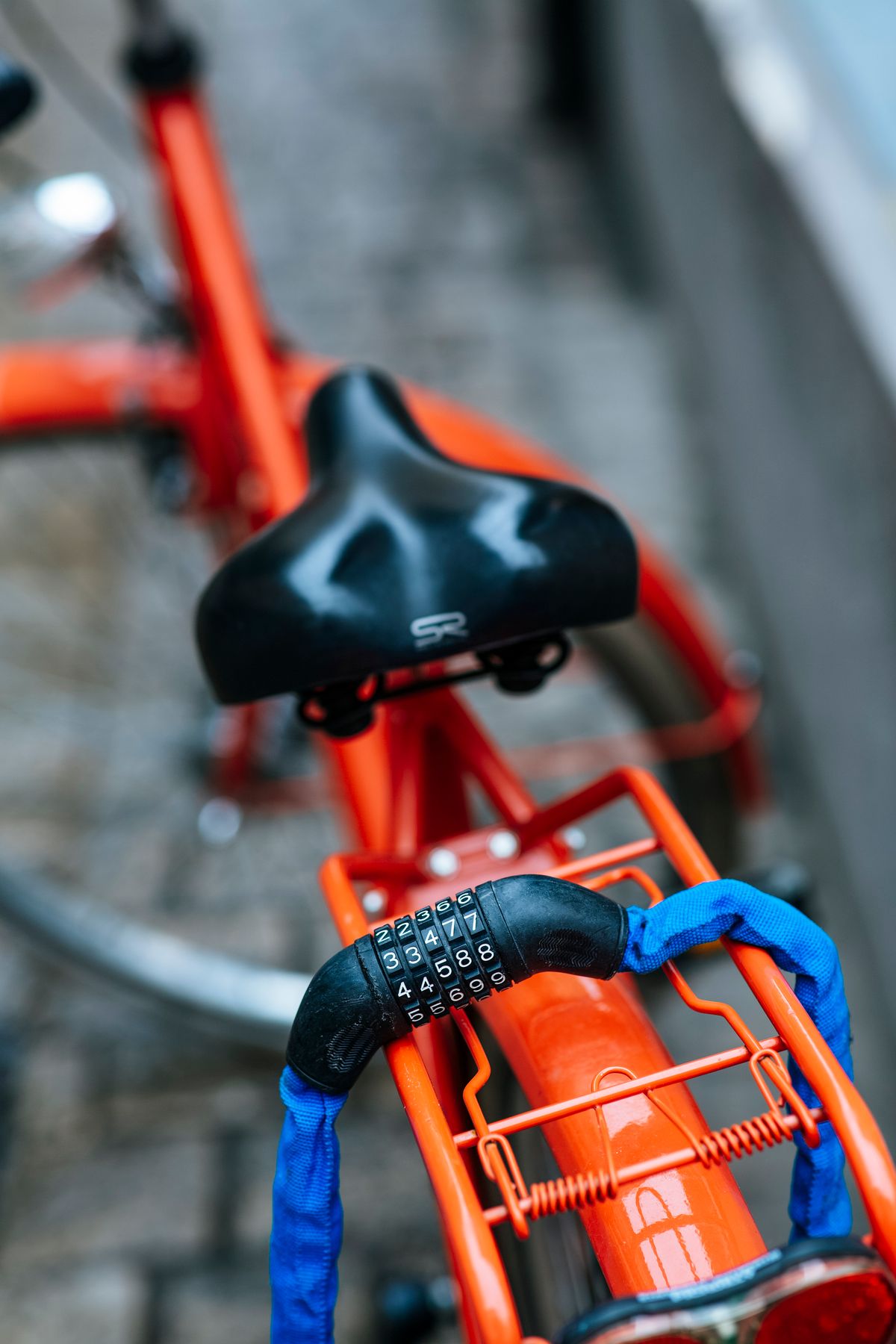 Bicycle security lock attached to a bike