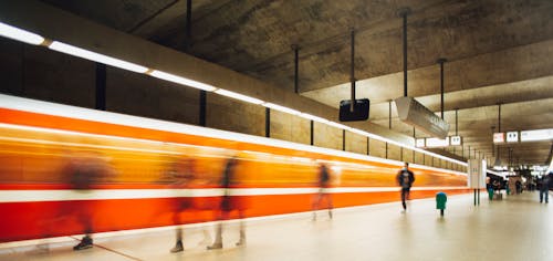 Time Lapse Photography Inside a Subway Station