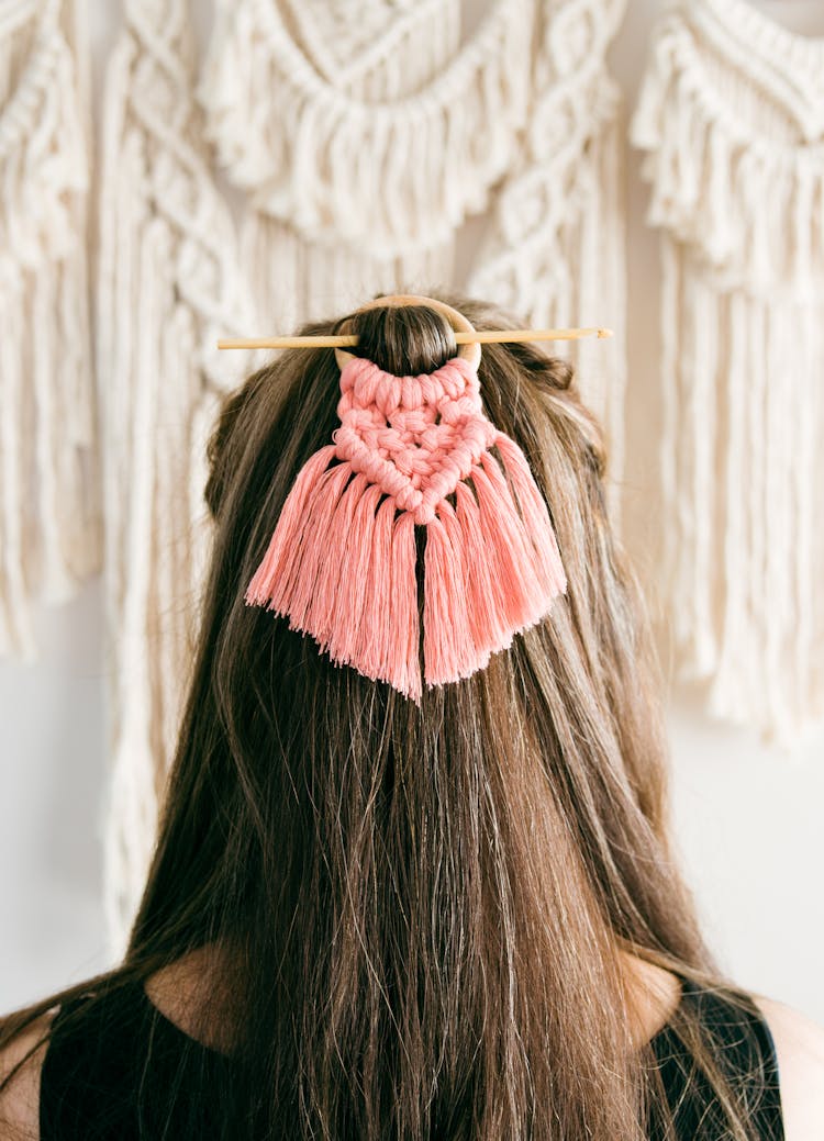 Woman With DYI Hair Clip 