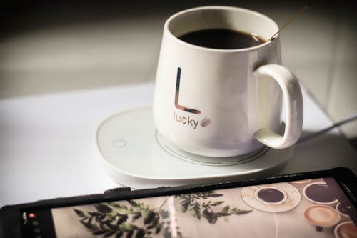 Free A White Mug with Black Coffee Stock Photo