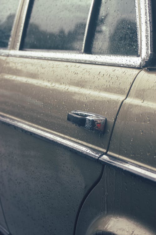 Photo of a Wet Car Door