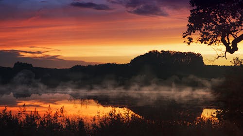 Silhouette of Mountains in Landscape Photogprahy