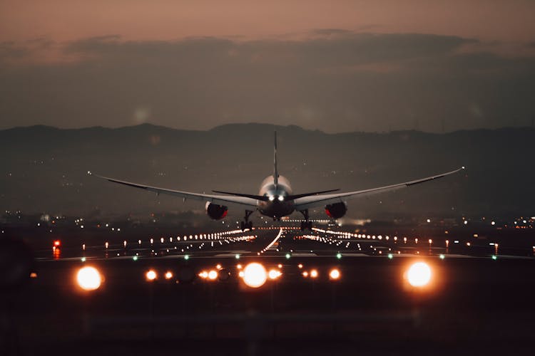 Plane Landing On Runway