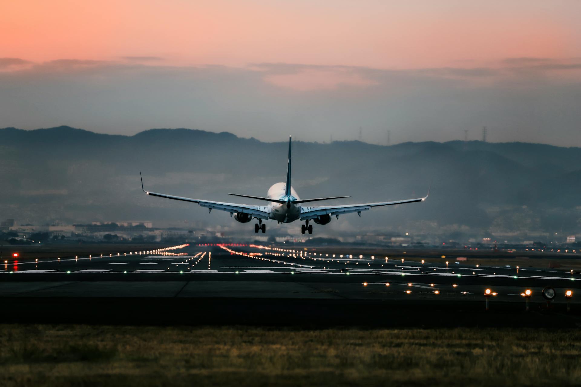 Plane Landing on Runway