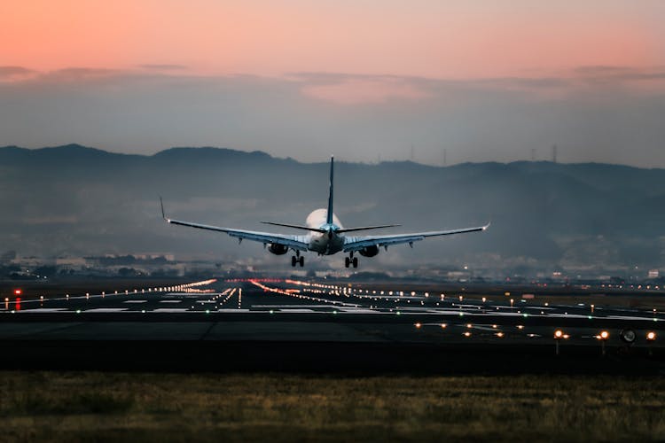 Plane Landing On Runway