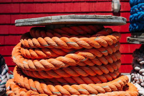Close-Up Photograph of an Orange Rope