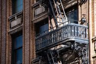 Black Steel Fire Exit Lot