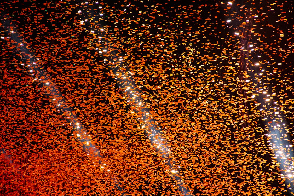 Falling Orange Confetties