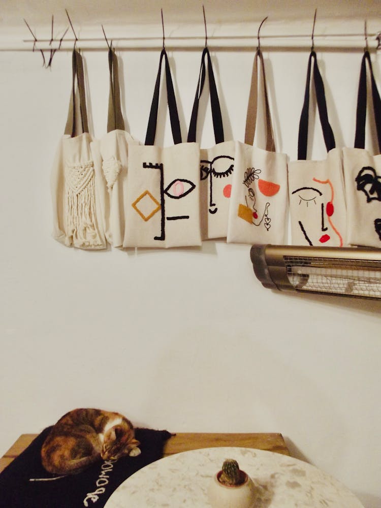 Tote Bags Hanging