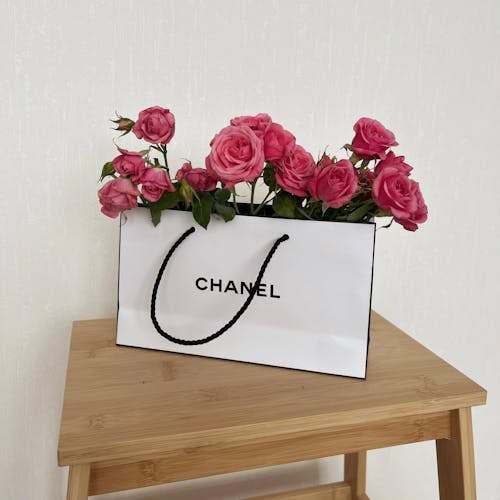 Pink Roses in a Paper Bag
