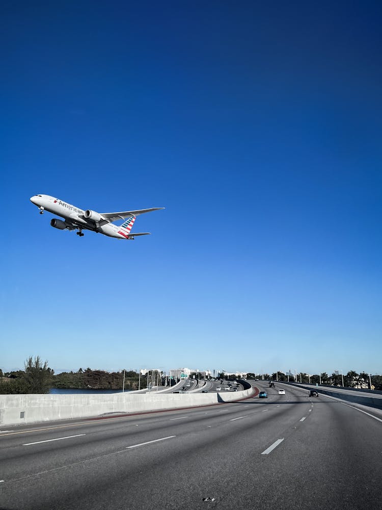 White And Red Airplane In The Sky